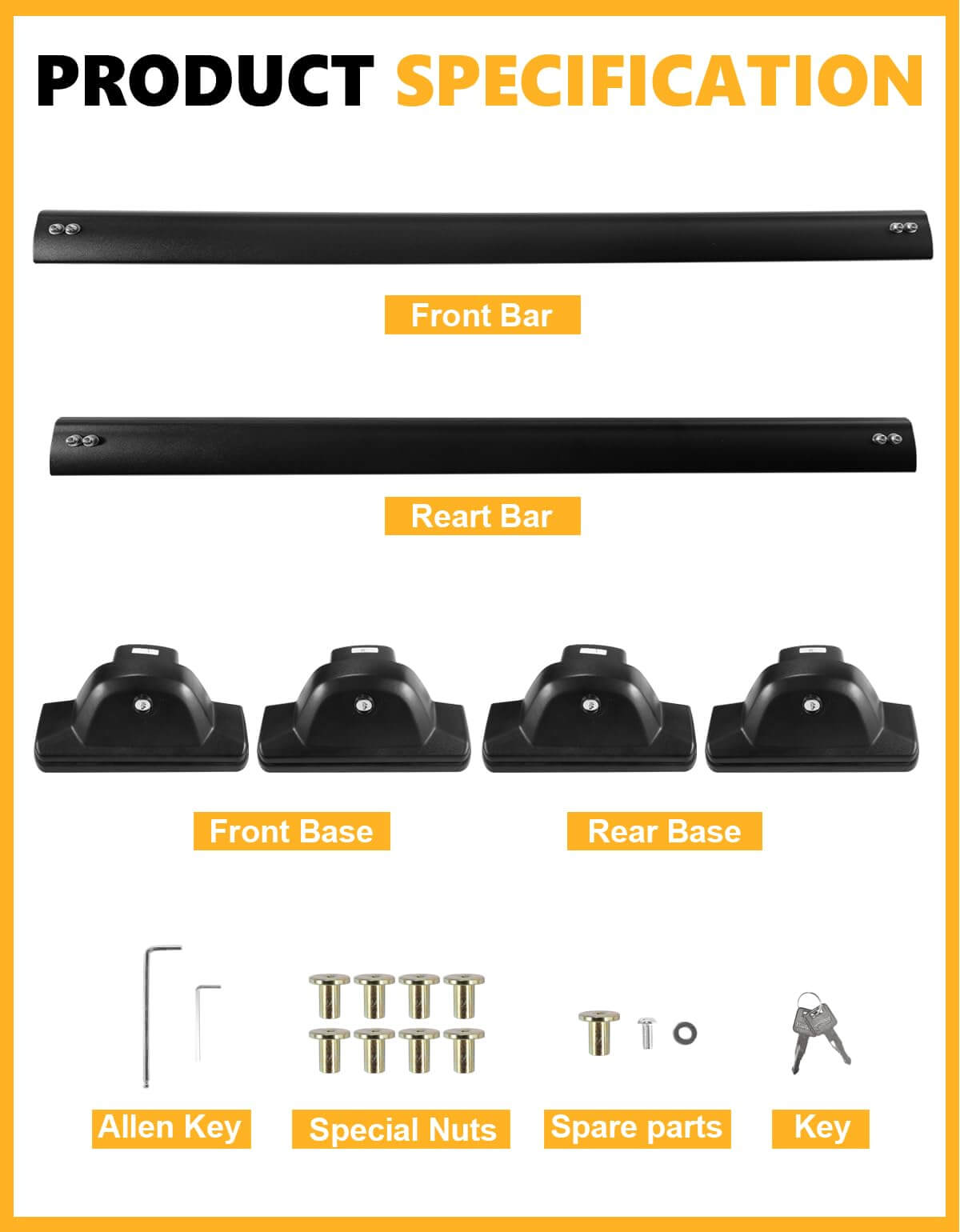 KINGGERI 220lbs Lockable Roof Rack Cross Bars Compatible with Honda CRV CR-V 2007-2011 EX EX-L LX 2.4L L4