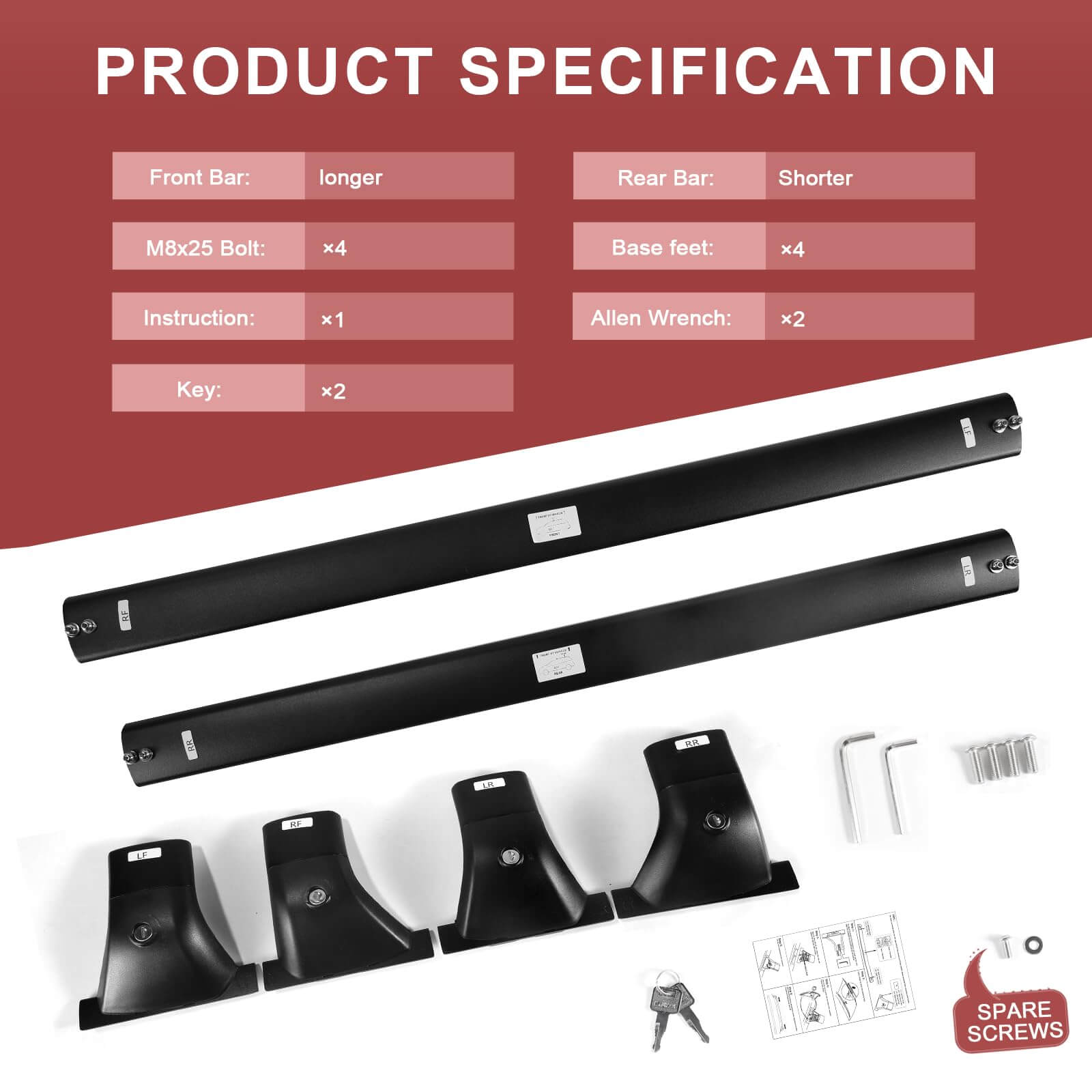 KINGGERI Heavy Duty Roof Rack Cross Bars Compatible with Toyota Grand Highlander & Lexus TX 2024-2026 (with Flush Side Rails)