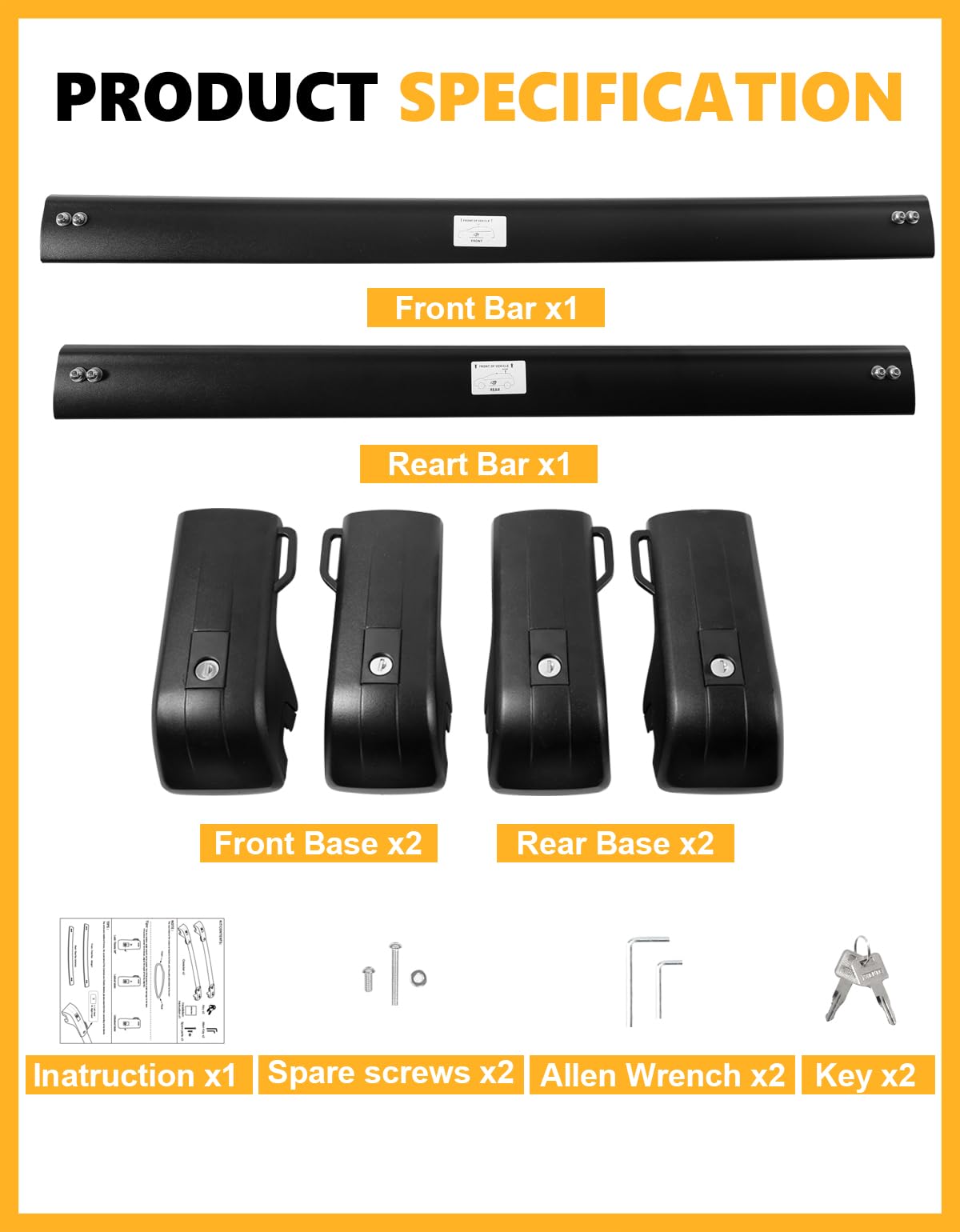 KINGGERI 260lbs Roof Rack Cross Bars Compatible with Toyota 4Runner 2025 2026, Heavy Duty Anti-Theft Aluminum Roof Rails Crossbars